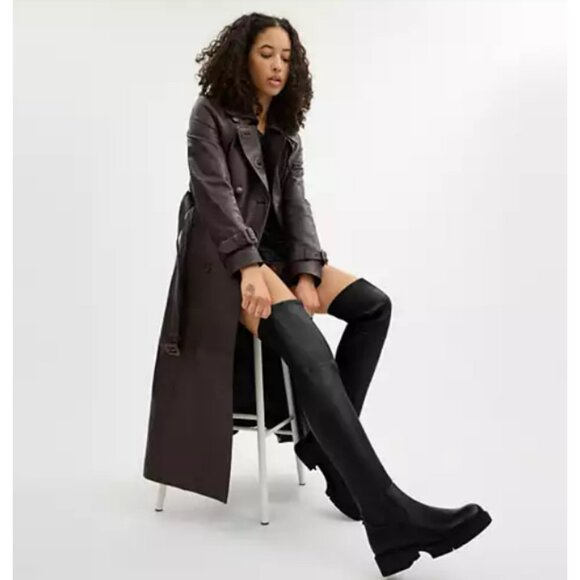 COACH Lisa Leather Over The Knee Boots Black Size 7 1/2 NIB - shipping incl - Picture 1 of 16